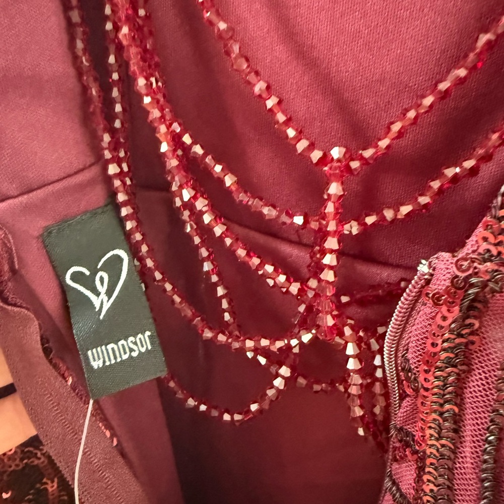 Windsor Burgundy Sequin Mini Dress - Picture 4 of 5